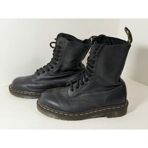 Dr. Martens 1490 Virginia Leather Boot, Black, Women's Size 7